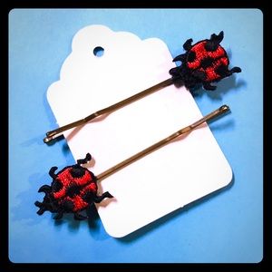 Handmade Little Ladybug Hairpins